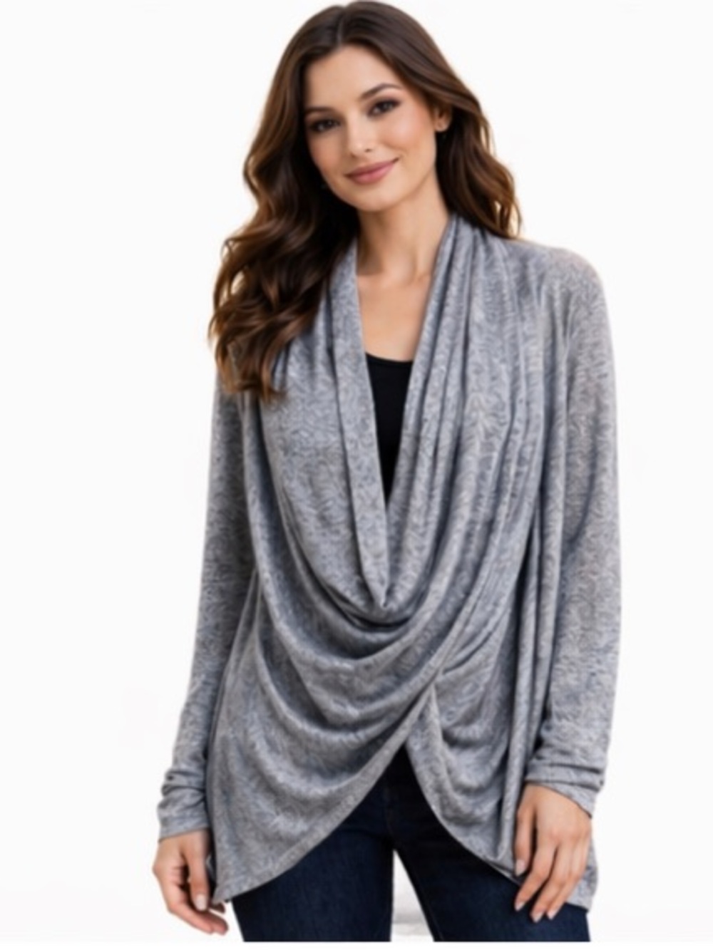 NWT Grey Draped Top